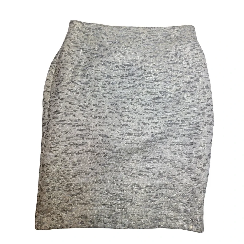 Worthington Womens Gold‎ Silver Metallic Jacquard Pencil Skirt Size 16 Holiday